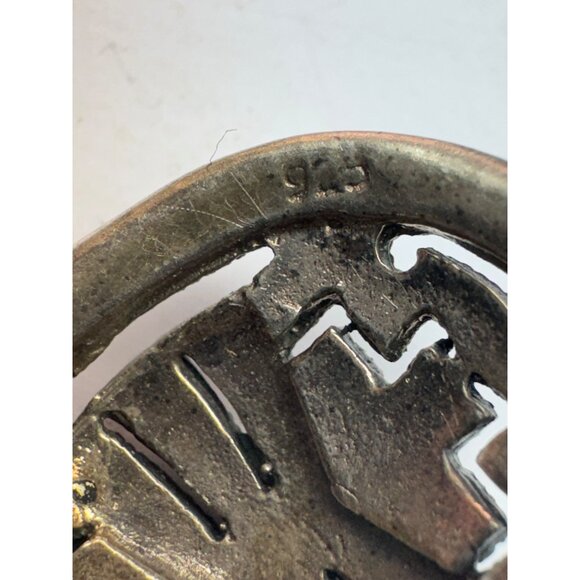 Vintage Sterling Silver 925 Marcasite Oval Post Earrings Estate 10.5g Art Deco - Picture 5 of 9